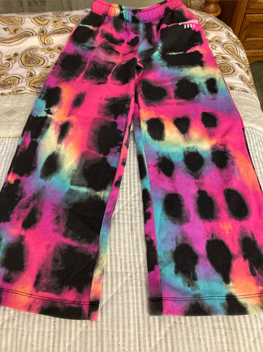 ‘Justice’ Adorable Fleece Wide
Leg Pants Multicolor Elastic Waist Sz Sm (7/8) - Picture 1 of 8